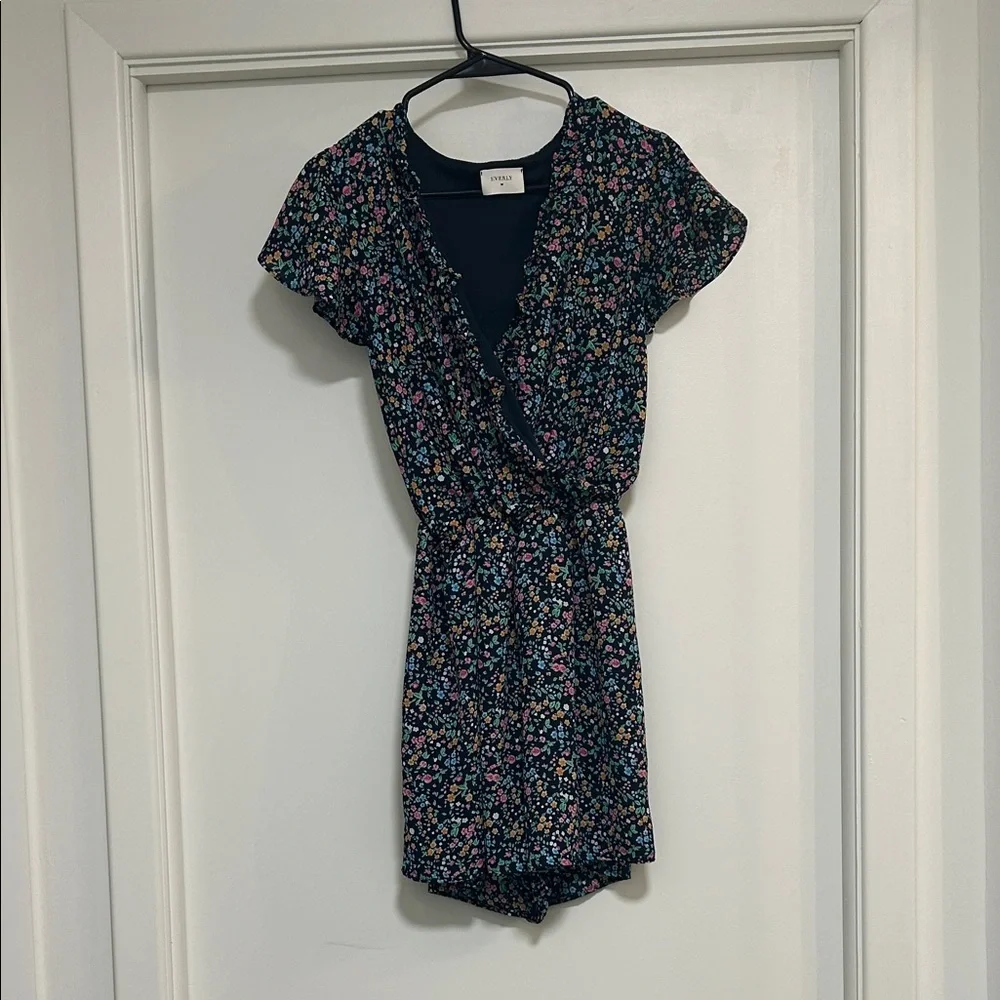 Everly Navy Floral Rinowrwith Pink, Teal & Yellow Blooms - Picture 2 of 4